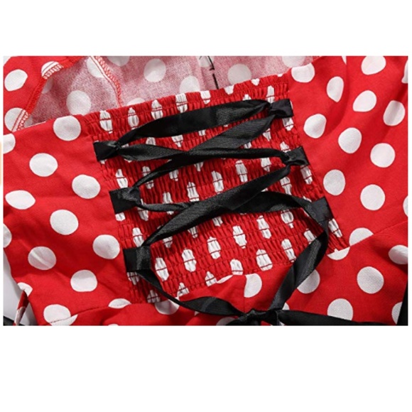 1950s Halter Style Vintage Polka Dot Swing Dress - Picture 3 of 5